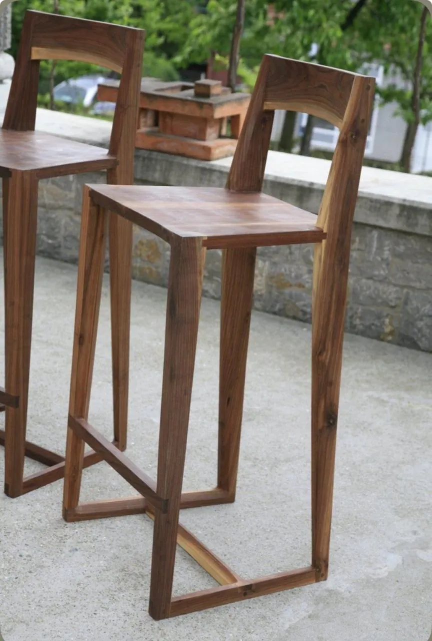 Teak A-Frame Bar Stool