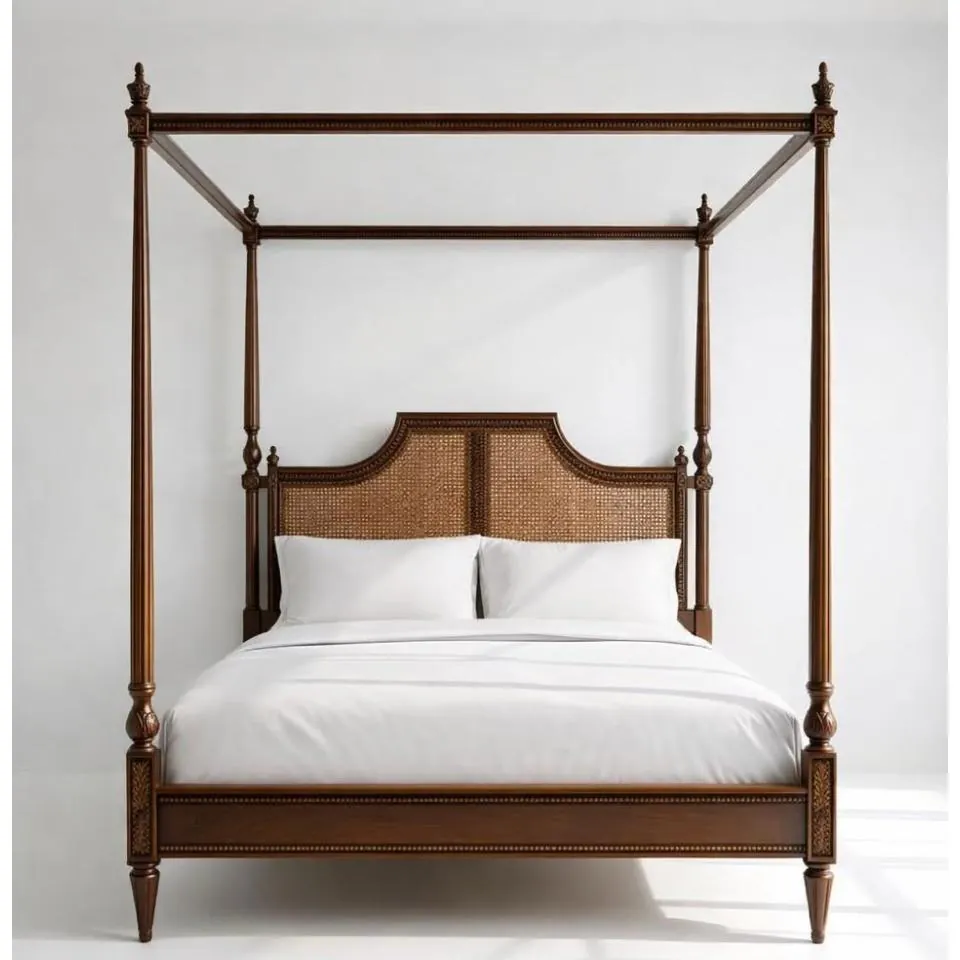 Colonial Cane Four-Poster Bed