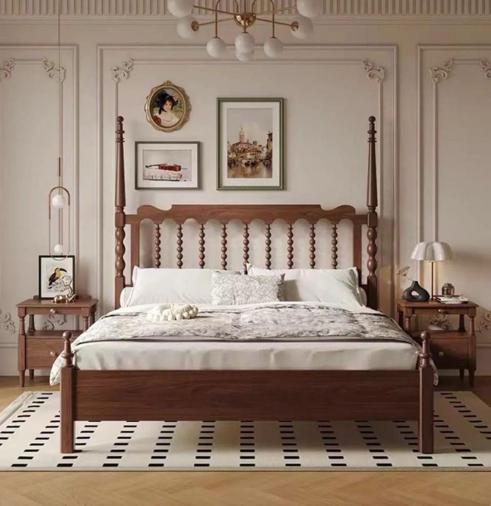 Walnut Bobbin Spindle Bed