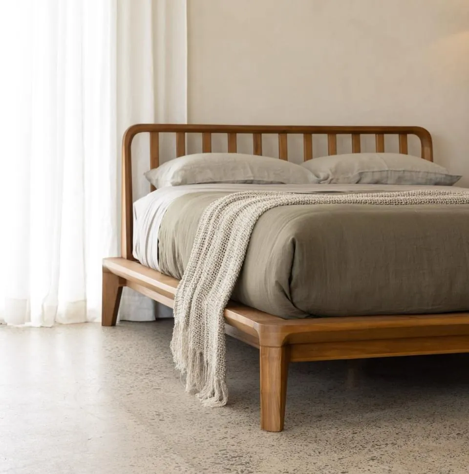 Teak Spindle Bed