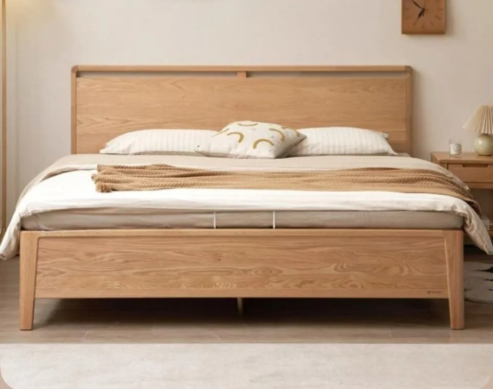 Solid Oak Panel Bed