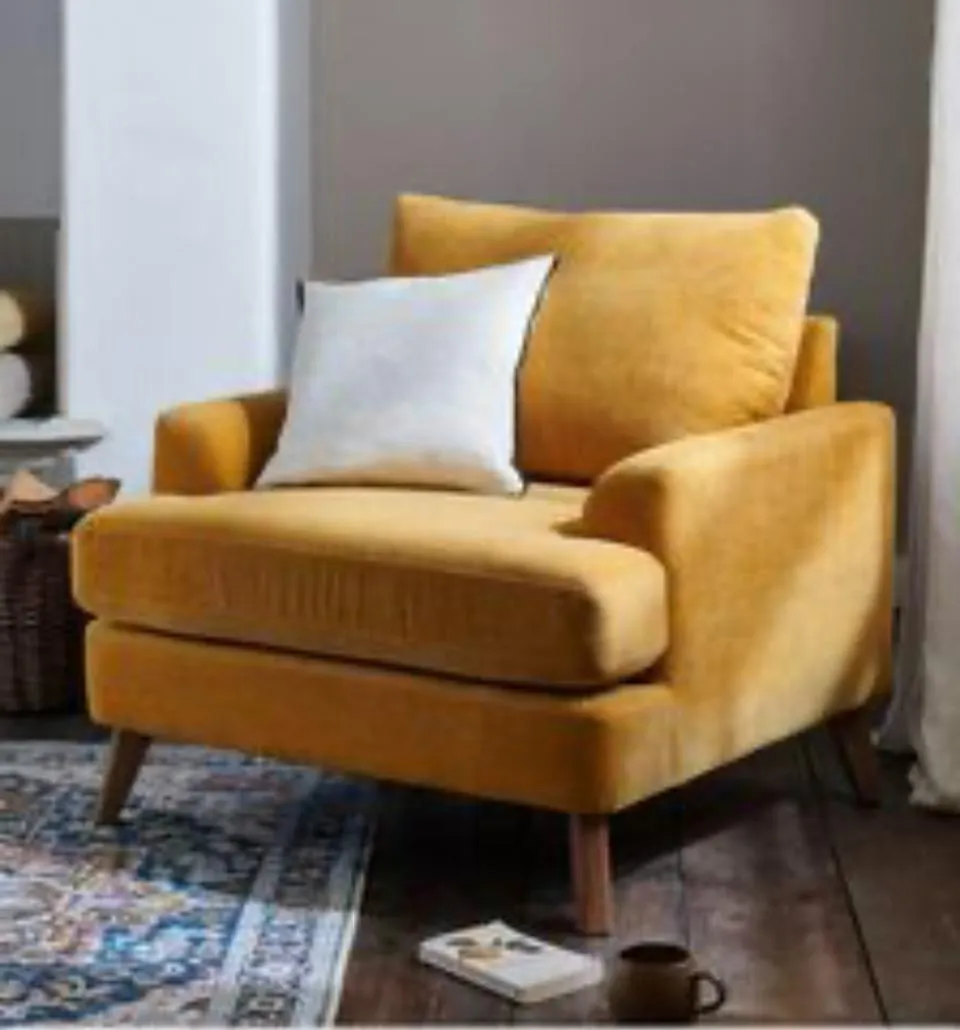 Ochre Velvet Armchair