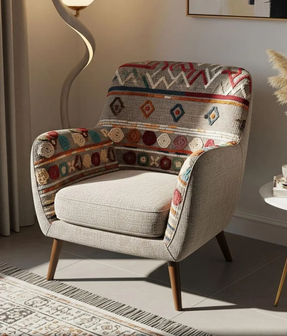 Kilim Embroidered Armchair