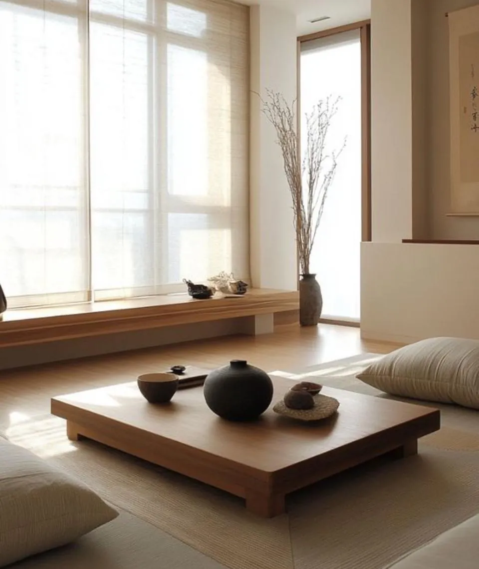 Low Walnut Block Coffee Table