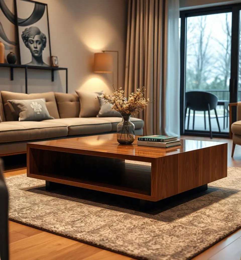 Walnut Cantilever Coffee Table