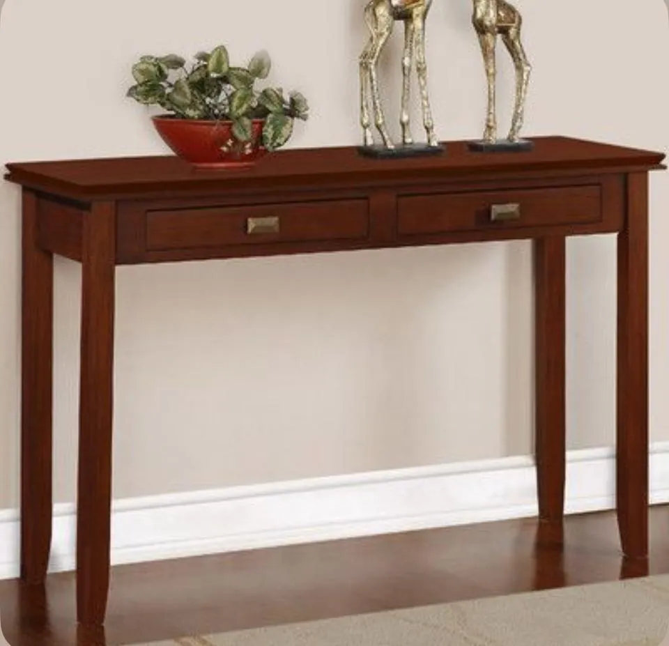 Two-Drawer Console with Brass Pulls