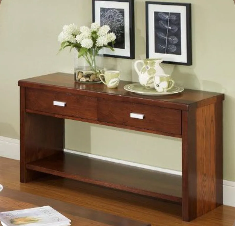 Two-Drawer Console with Metal Handles