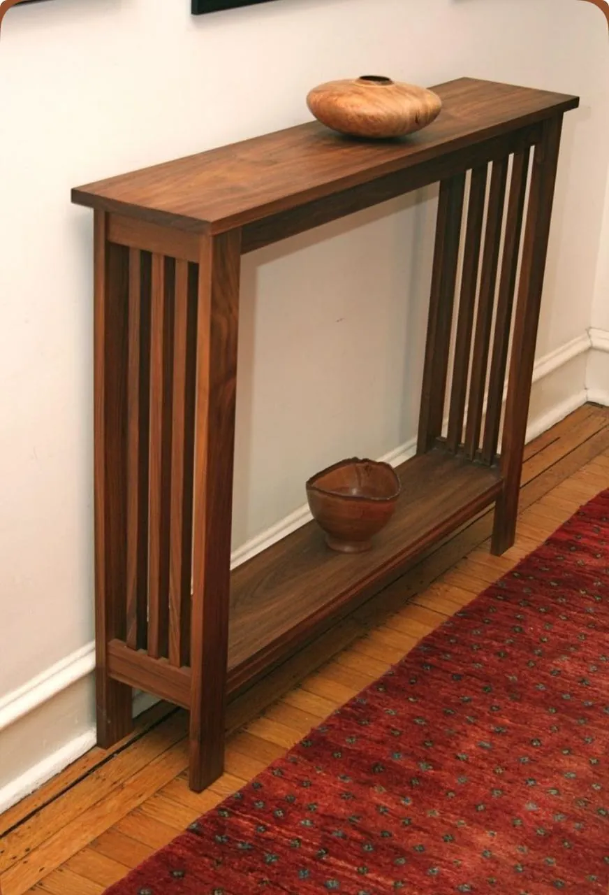 Walnut Mission-Style Slat Console