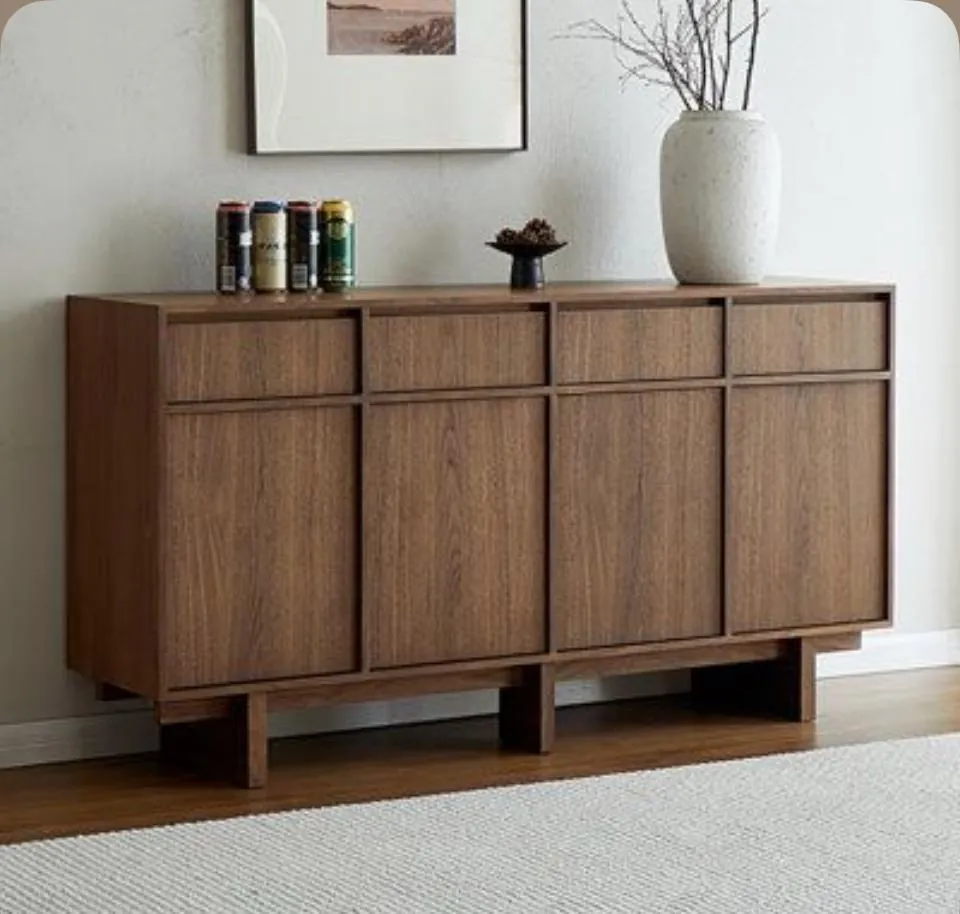 Oak & Walnut Drawer Console