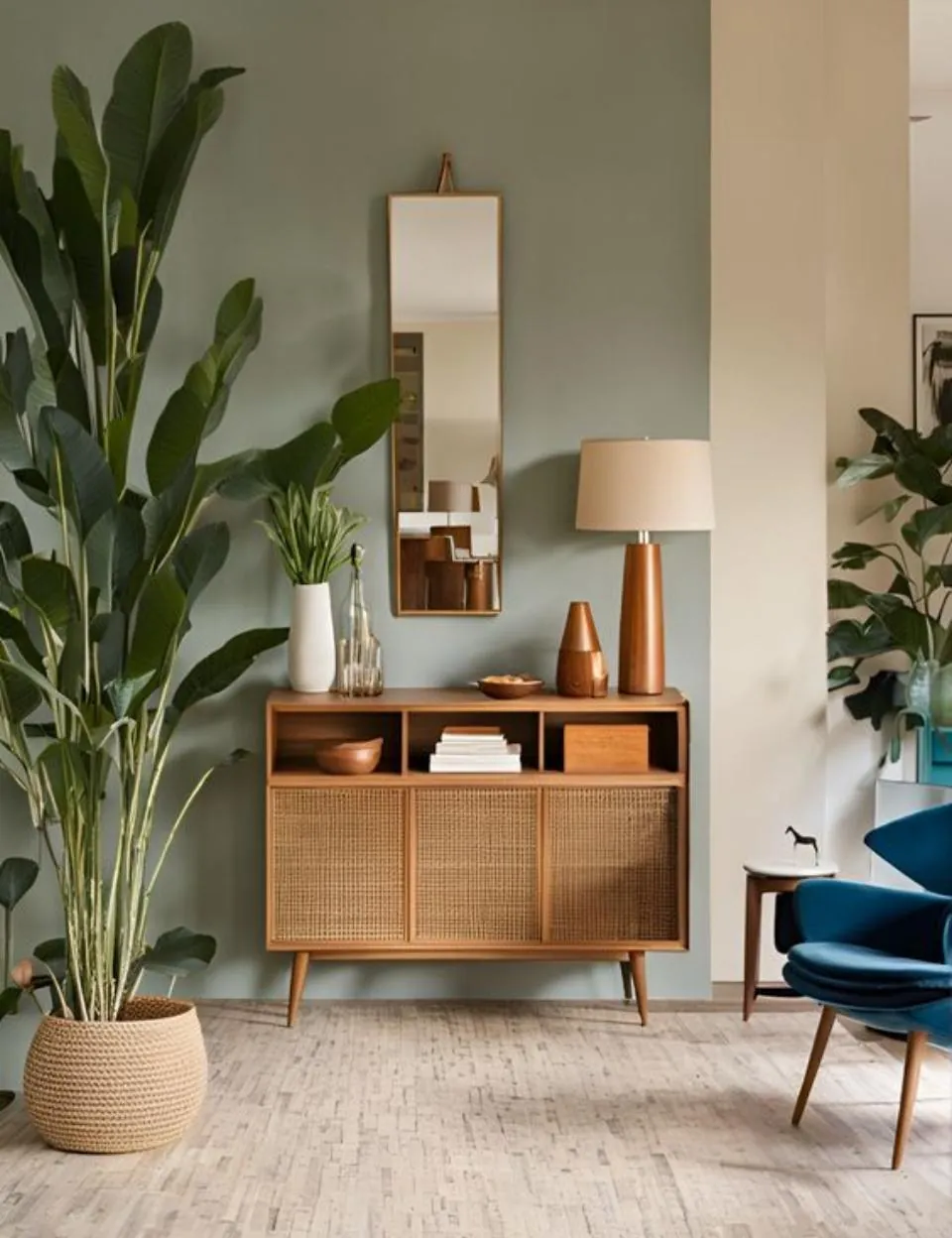 Oak Open-Shelf Console