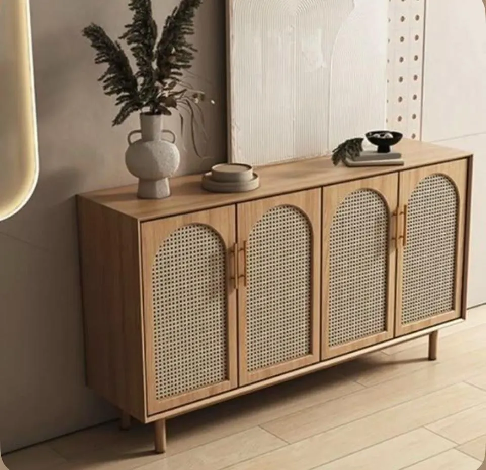 Oak Arched Cane-Door Sideboard