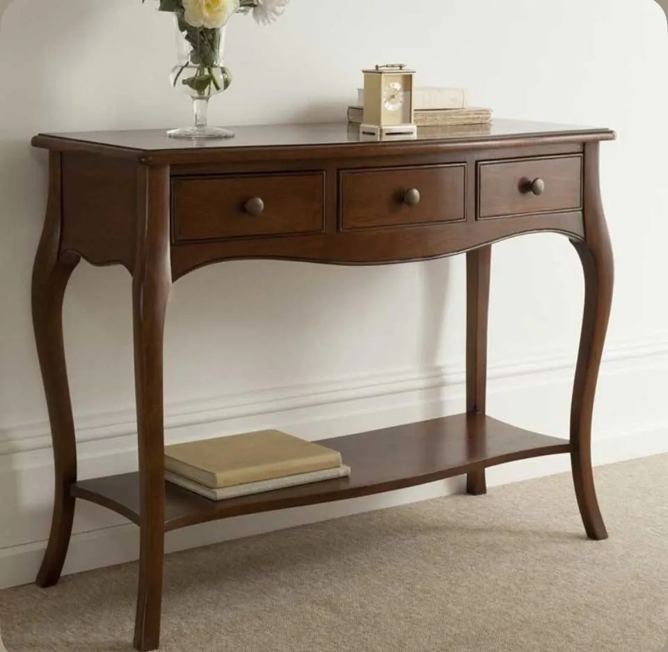Cherry Wood Console with Drawer