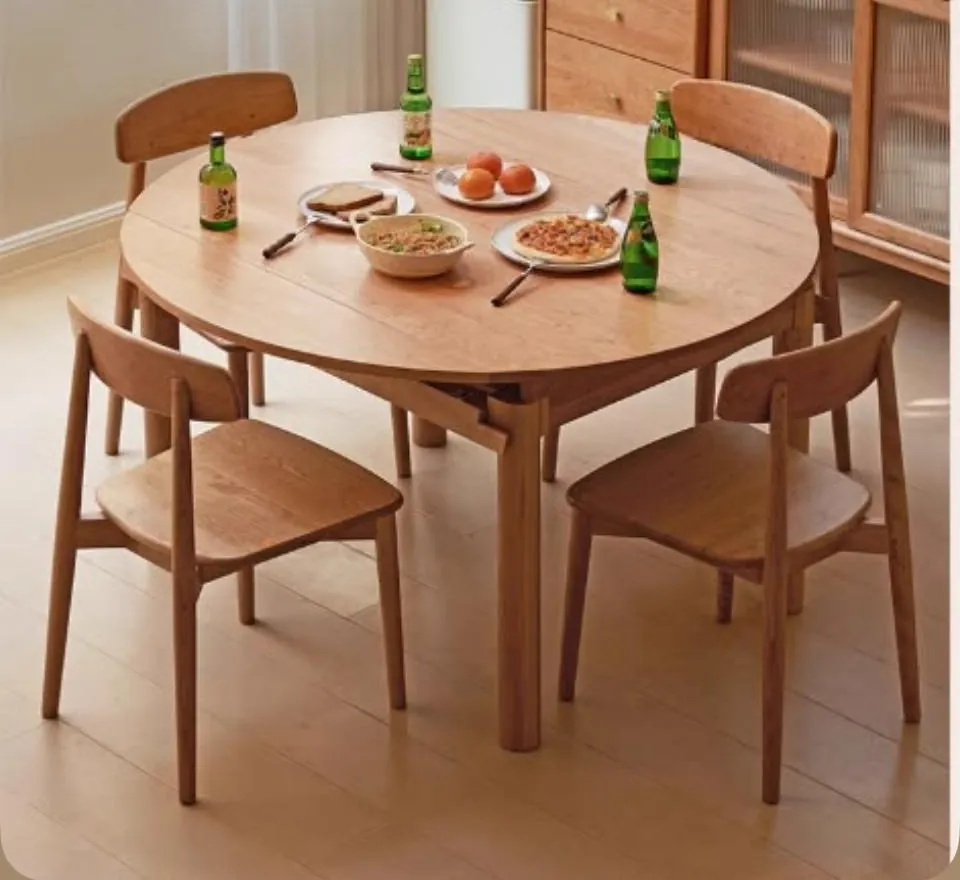 Oak Marble-Top Table with Bentwood Chairs