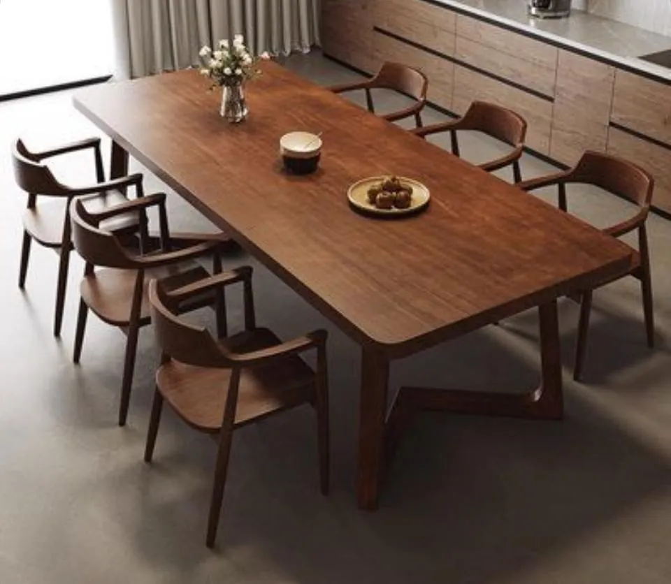 Walnut Table with Bentwood Armchairs