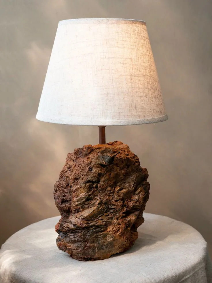 Raw Stone Base Table Lamp