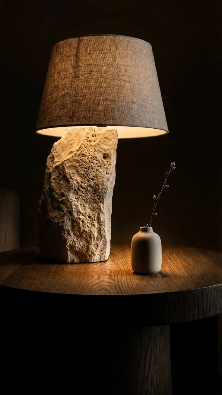 Textured Stone Table Lamp