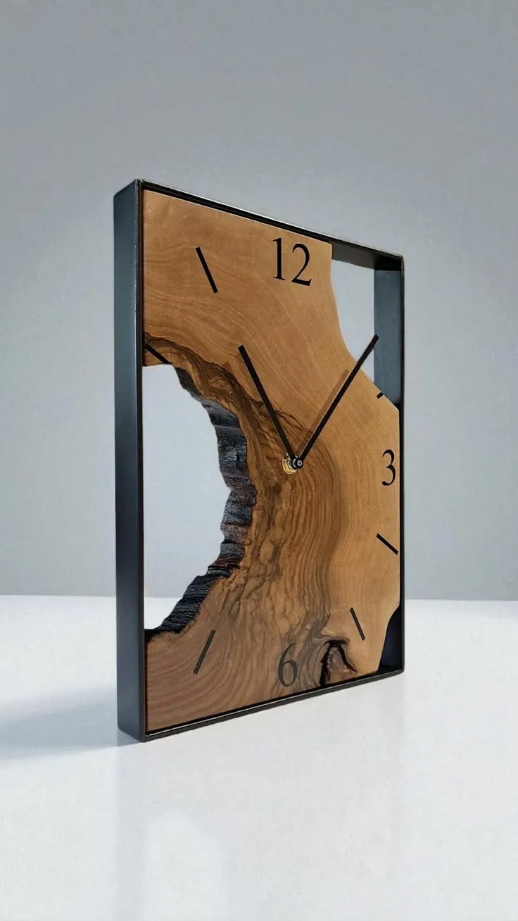 Live-Edge Wood Wall Clock