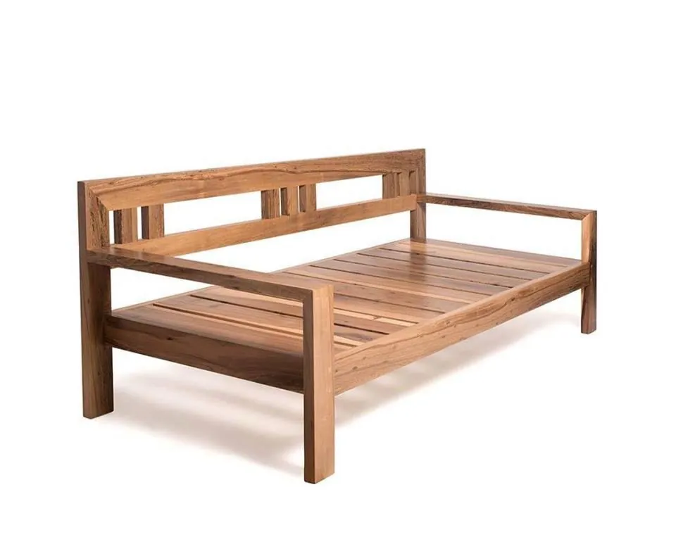Glossy Teak Daybed Bench