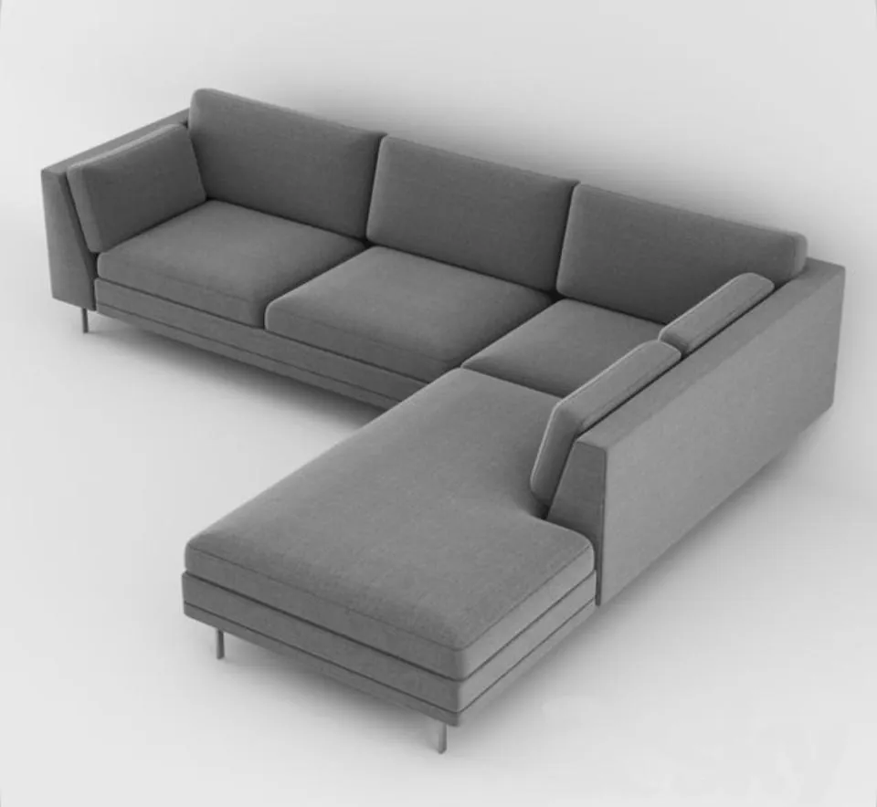 Grey Fabric L-Sectional