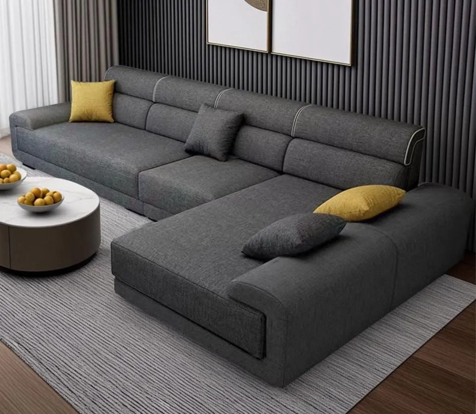Charcoal Sectional with Headrests