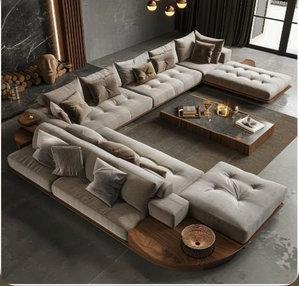 Walnut Platform U-Sectional