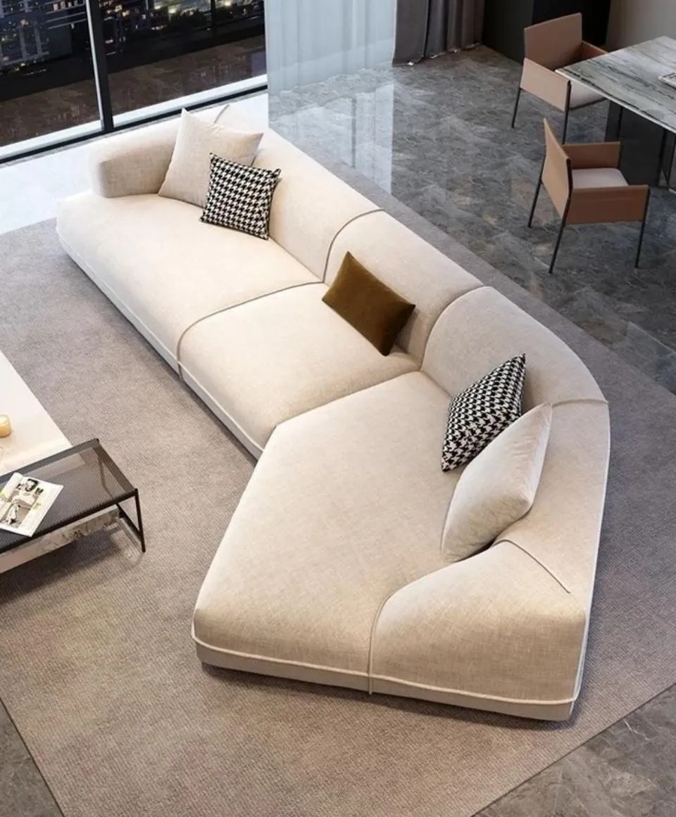 Angled Linen Sectional